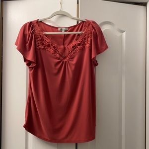 Coral Laced blouse!